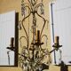 Wrought iron chandelier with pendants