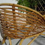 Cradle rattan basket