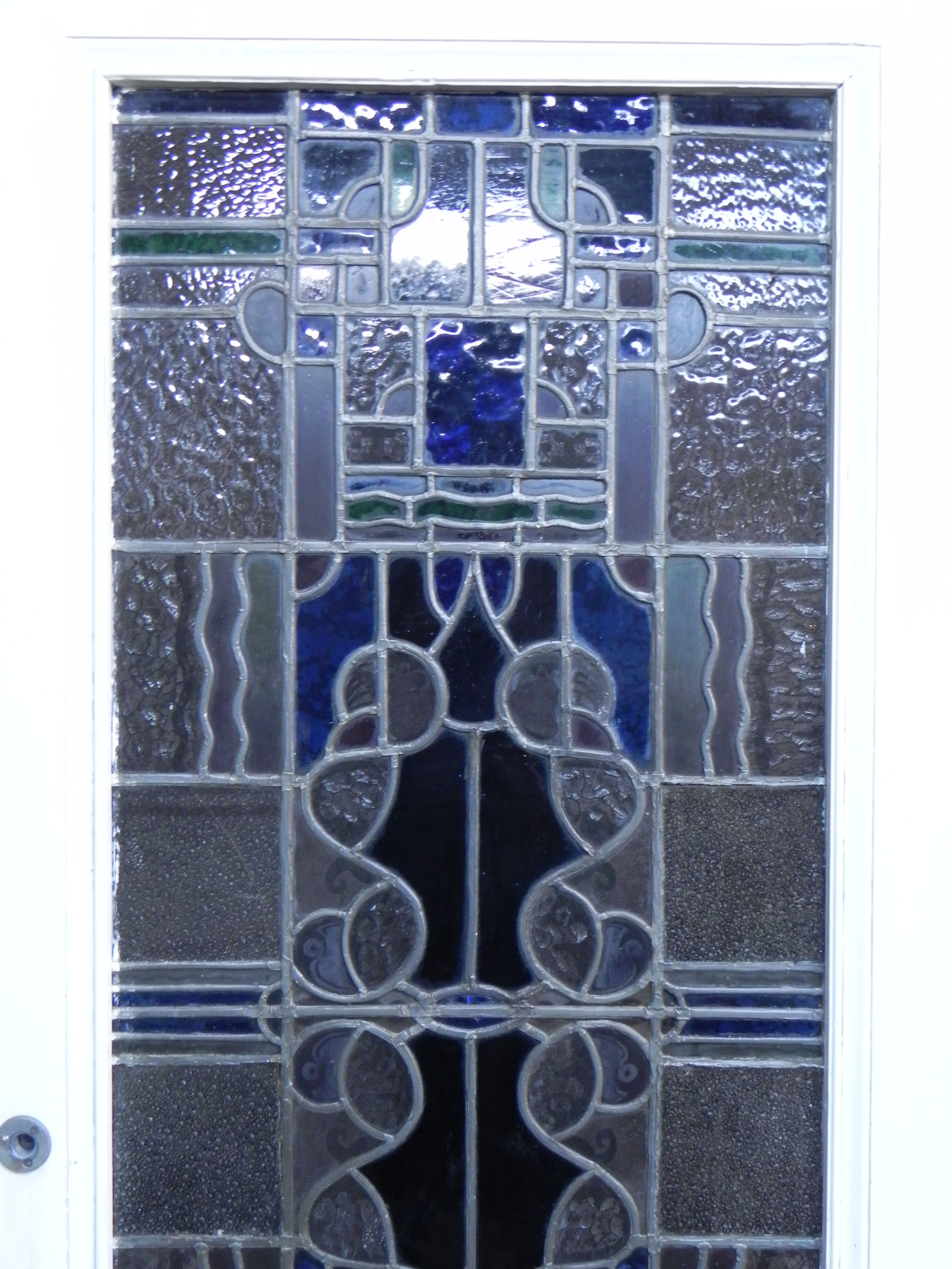 Porte intérieure avec vitrail art déco