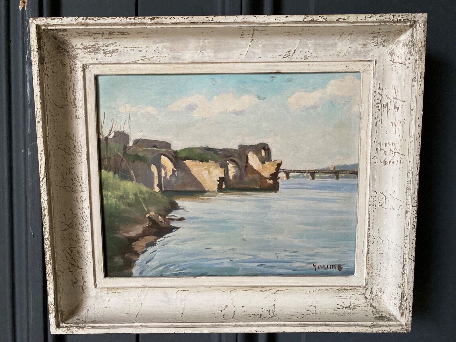 Countersigned lithograph Claude Hemeret Bouquet of blue flowers 43/175