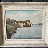 Countersigned lithograph Claude Hemeret Bouquet of blue flowers 43/175