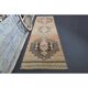 1970s Vintage Turkish Oushak Handmade Wool Cotton Orange Runner Rug 95x374