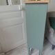 Small vintage bookcase enhanced in smoky green