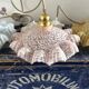 Lot de trois suspensions vintage en verre pastel