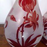 Paire de vases en verre