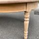 Round extendable dining table stripped in solid cherry wood France 1950