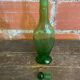 Old Green Bubble Glass Carafe Bottle with Vintage Stopper