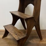 Walnut bookcase step stool