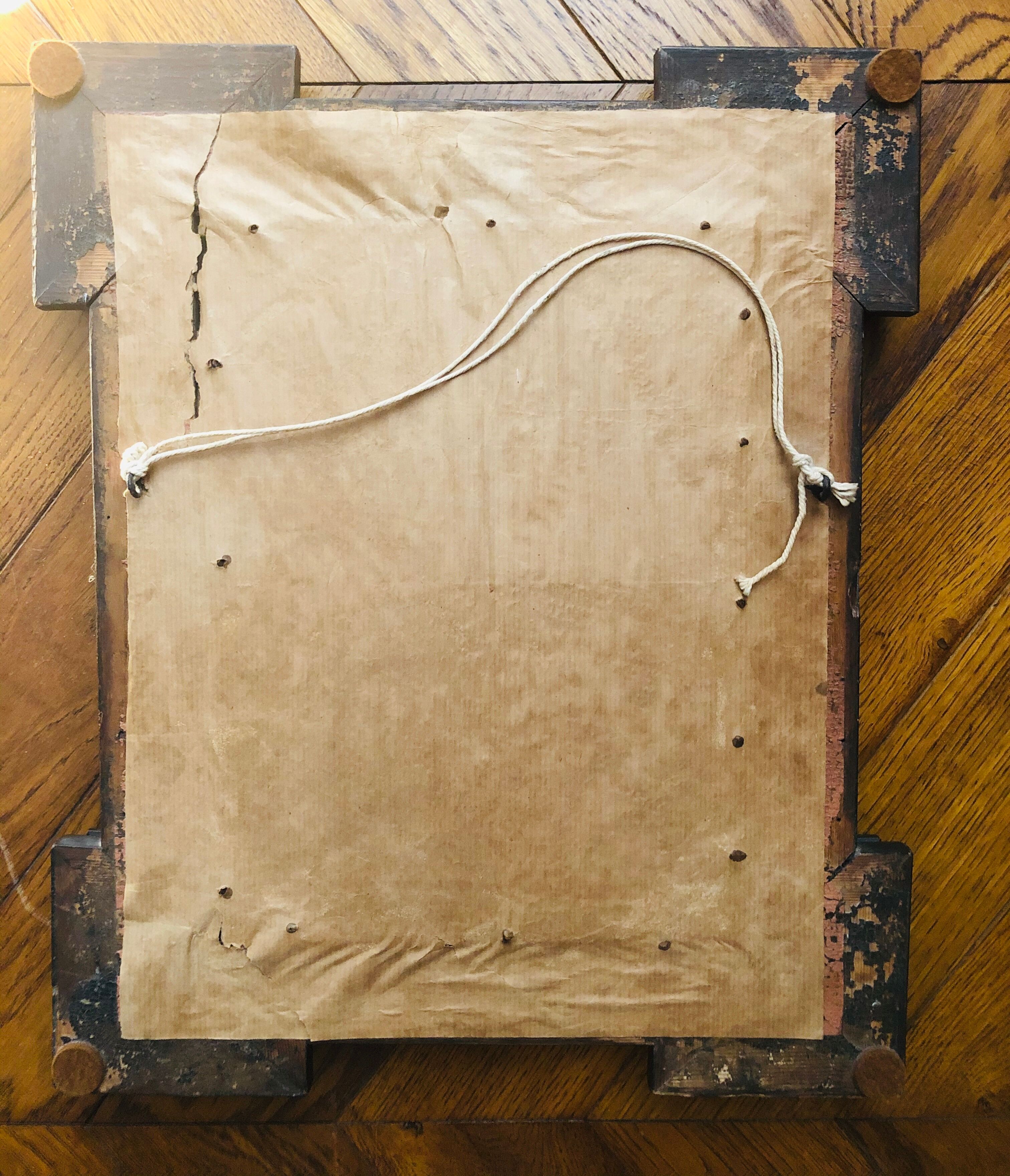 Old bevelled mirror - 44x36cm