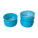 5 ramequins huile lesieur en verre bleu