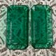 Arcoroc ramekins set - vintage ashtray cut emerald green diamond glass