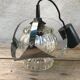Vintage 70s molded glass hanging lamp