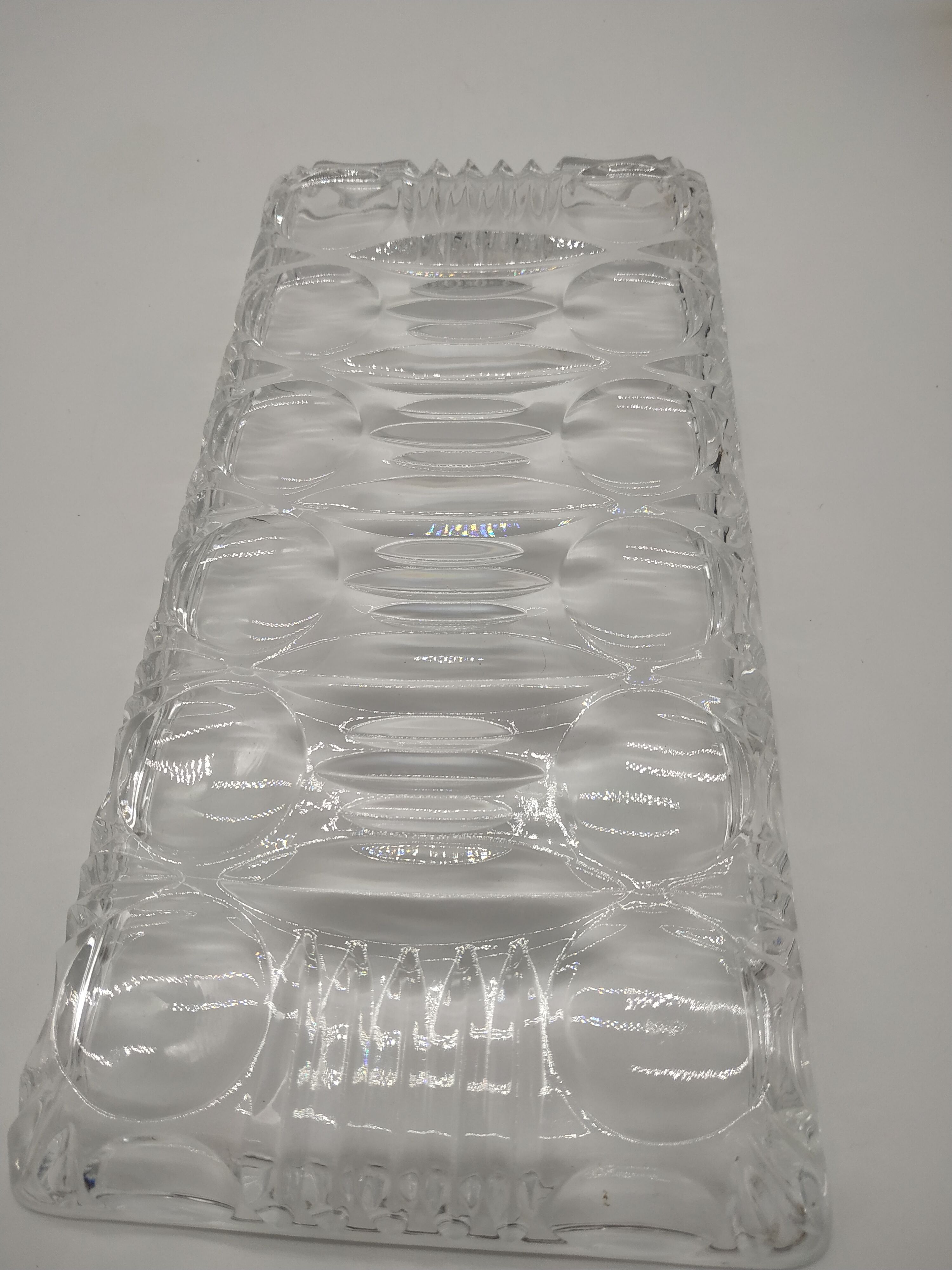 Serving dish in crystal design vintage 60s/70s