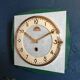 Clock formica vintage silent wall square "FFR golden green"