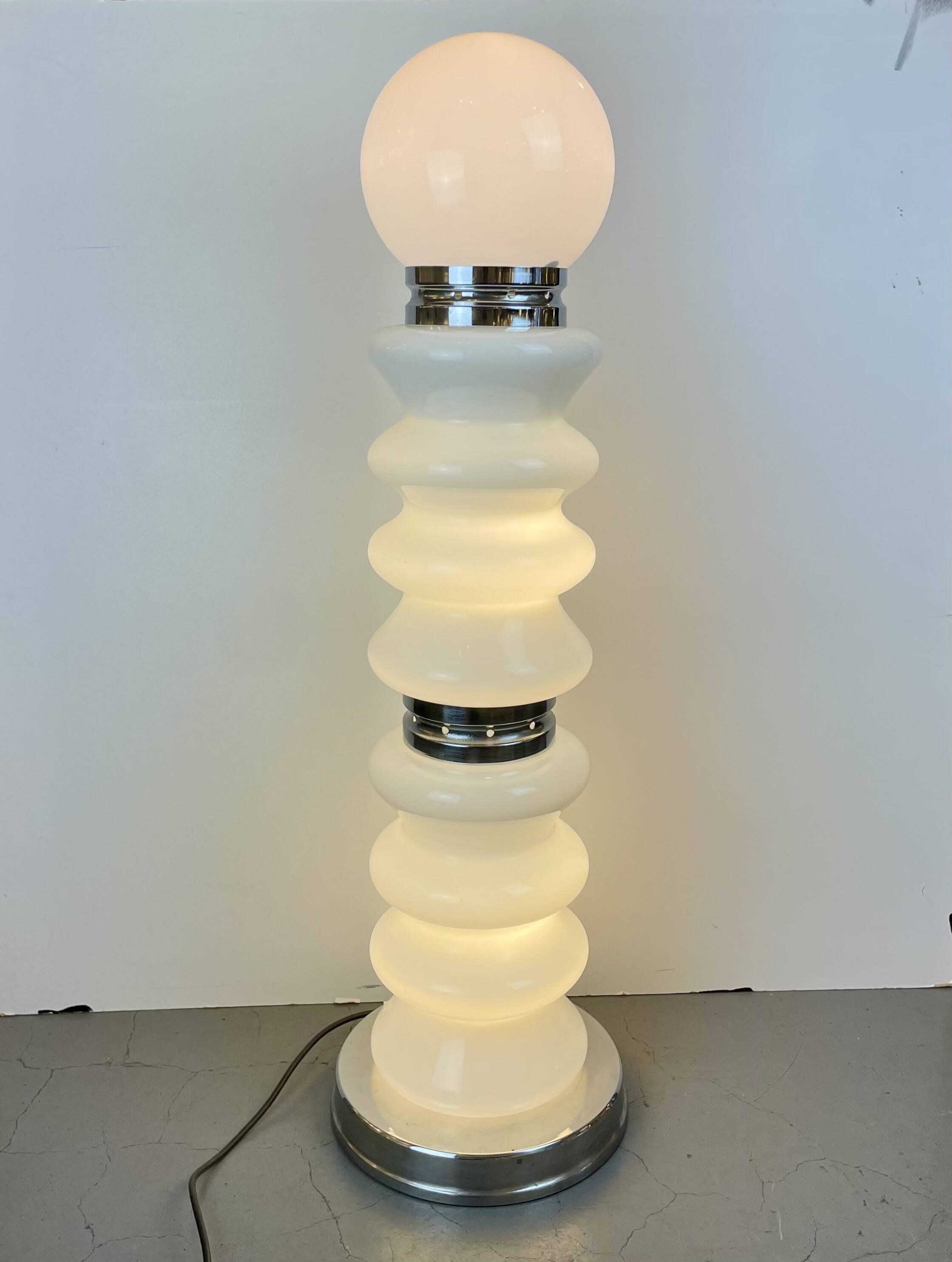 Lampadaire Murano dans le style de Calo Nason pour Mazzega, années 1970