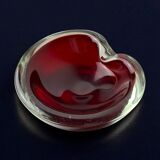 Sommerso red ashtray by Seguso, Murano glass, Italy, 1970