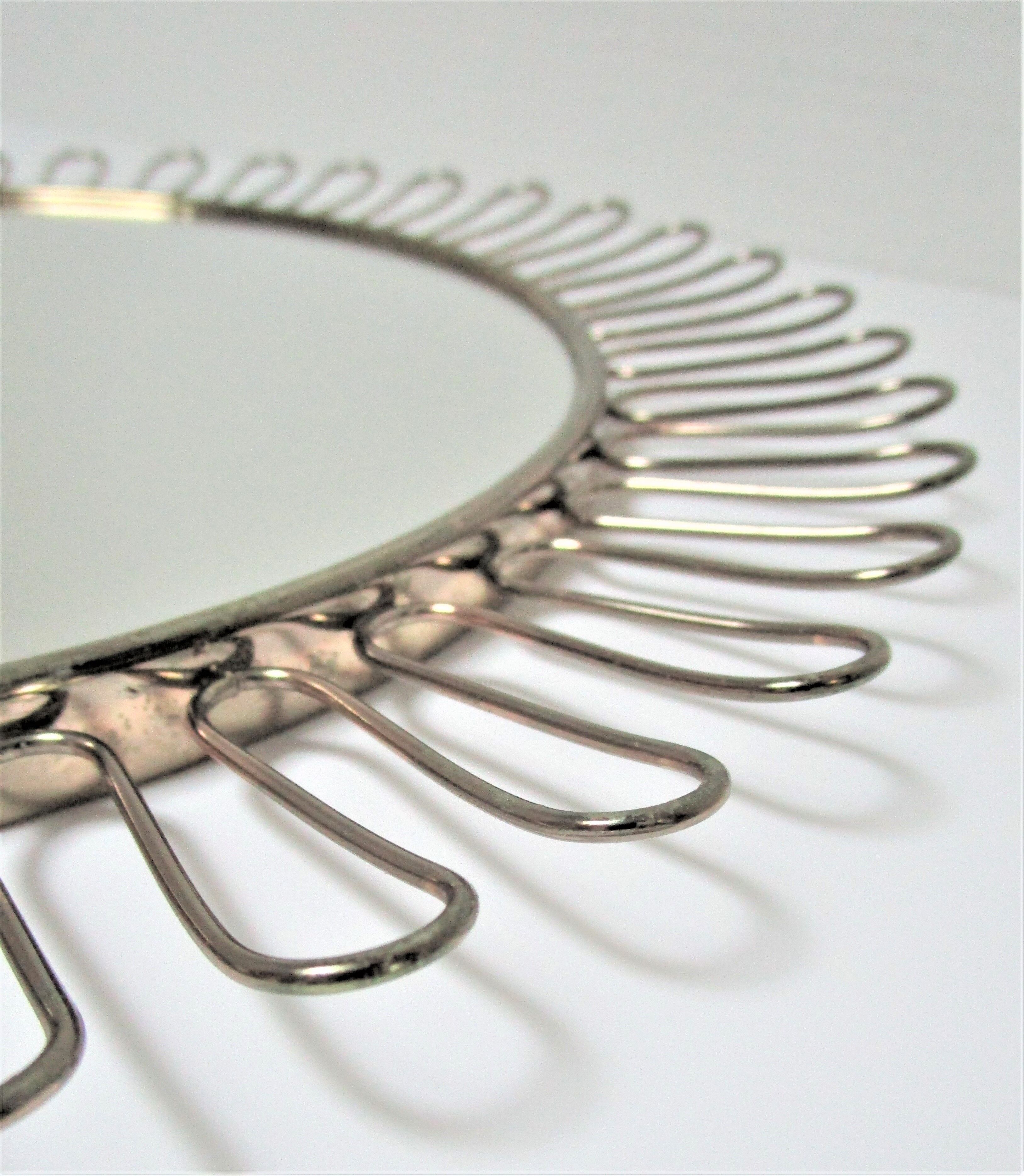 Round mirror flower vintage metal