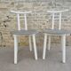 Pair of wooden and Skaï chairs from the 80s, Italy