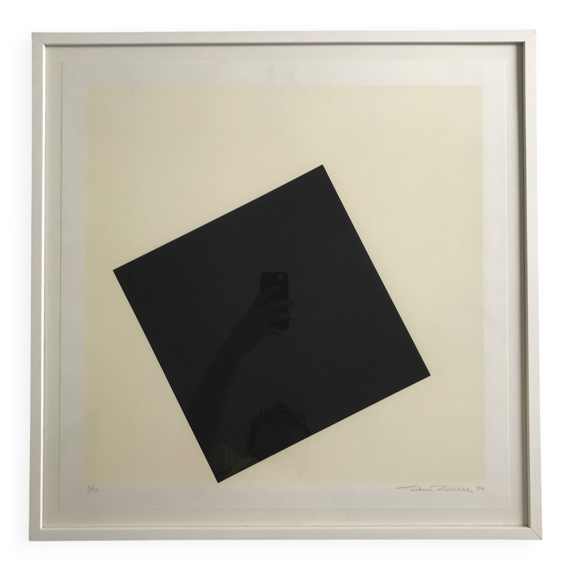20th Century School, Black square on white background, 1994. Original signed print