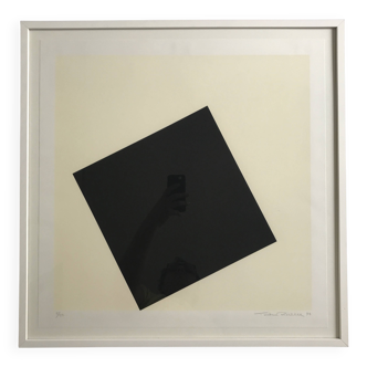 École du XXe, Carré noir sur fond blanc, 1994. Estampe originale signée