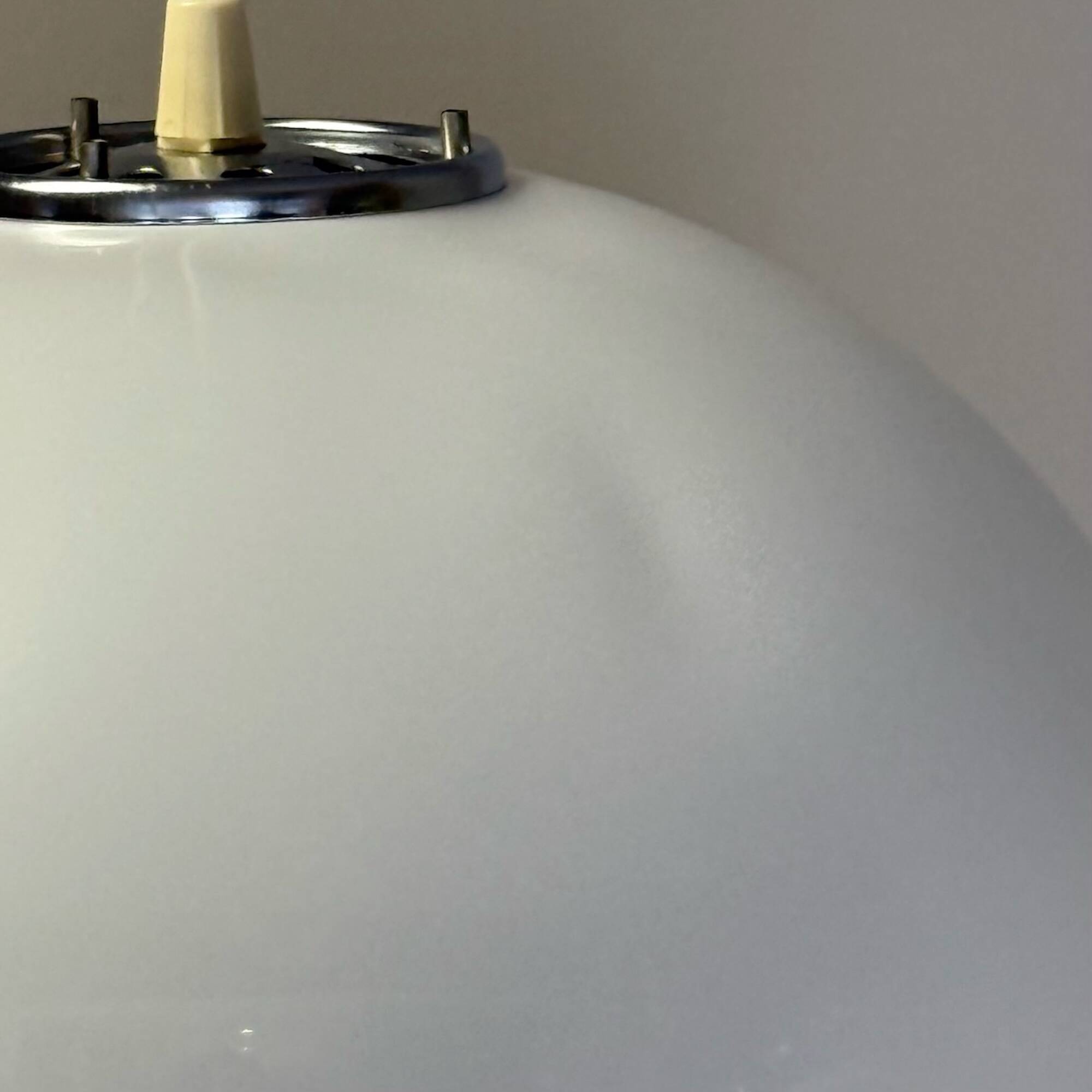 Harvey Guzzini Burgos Hanging Lamp, White Acrylic, 1960s 70s