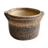 Mid Century brown ceramic planter / flower pot