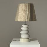 Cracked pebble lamp by François Châtain with its original lampshade, France 1970s