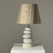 Cracked pebble lamp by François Châtain with its original lampshade, France 1970s