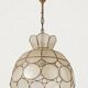 Capiz & Brass Mother-of-Pearl Pendant - Vintage 1970