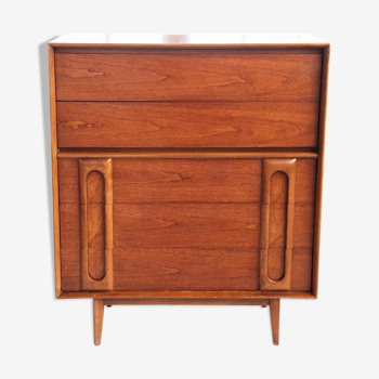 Vintage 5-drawer dresser Lane Burlwood 1960s