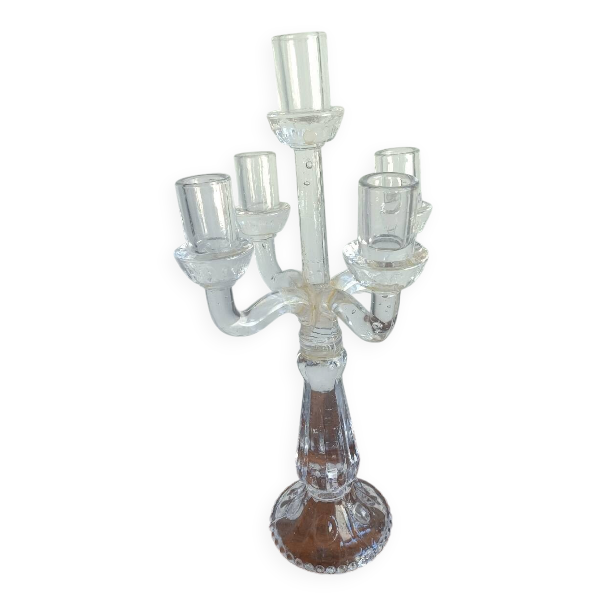 Chandelier, candelabra in bubbled blown glass