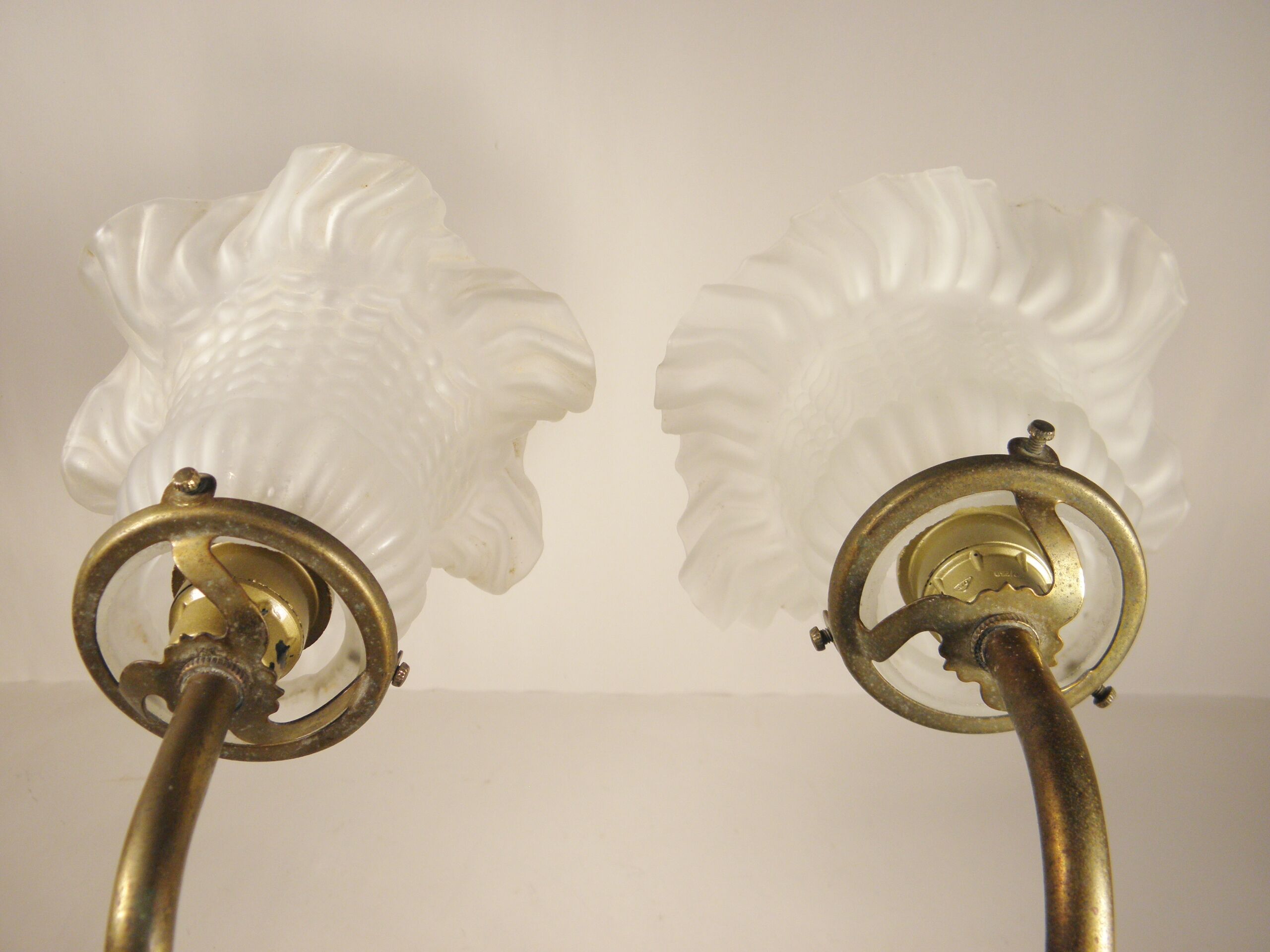 Pair of gooseneck wall lamps