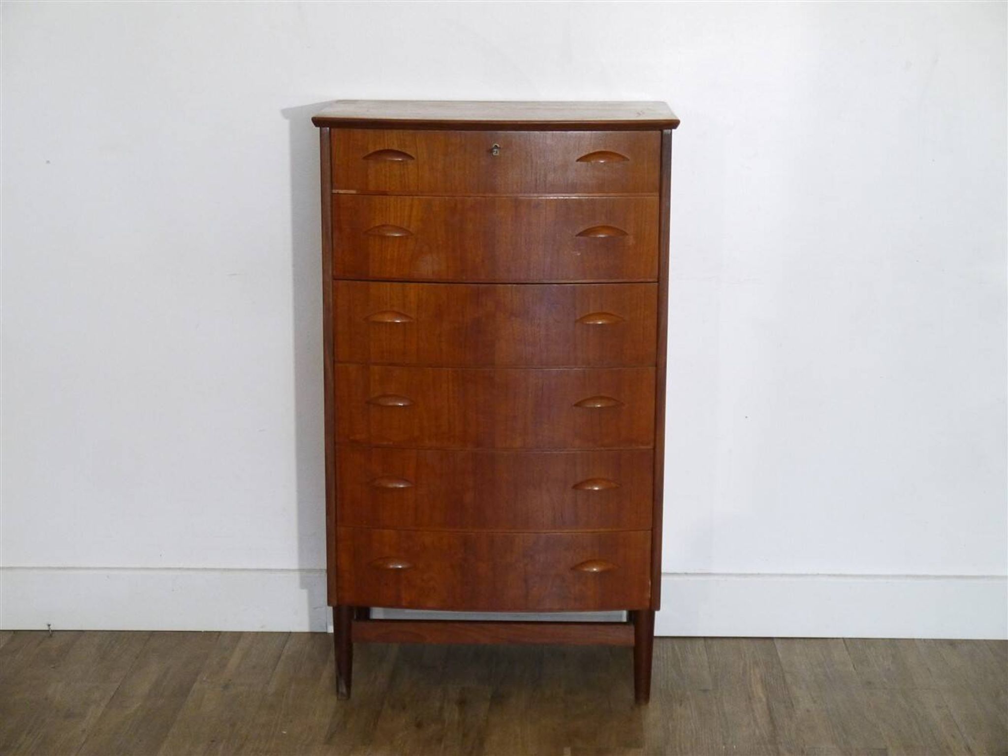 Large Danish teak chest of drawers from the 1960s.