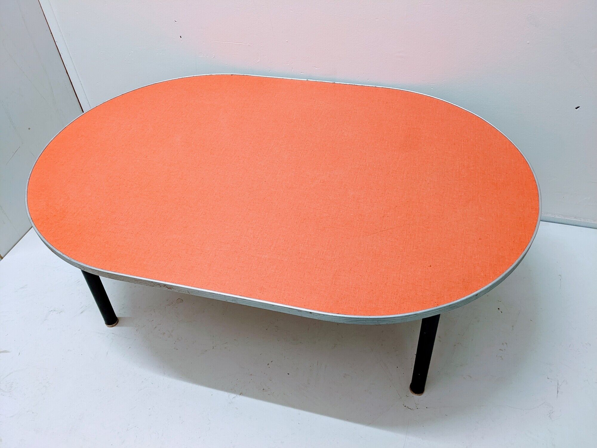 Vintage coffee table in formica / industrial style metal steel