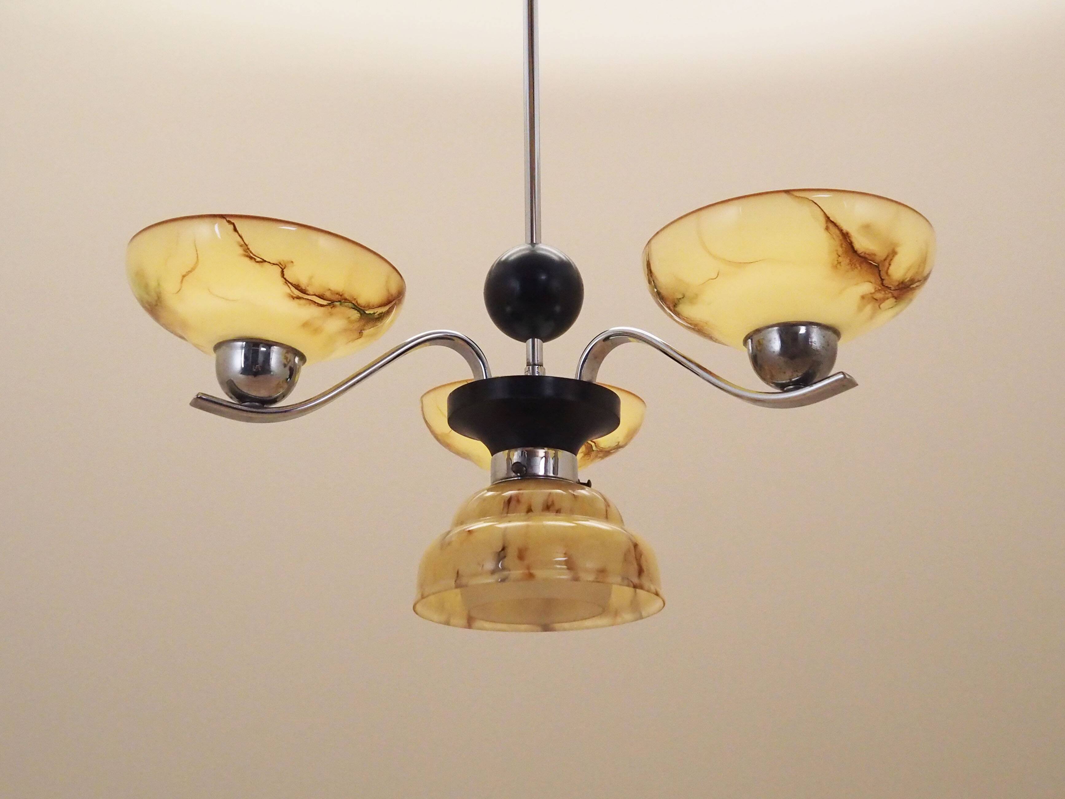 Glass chandelier, Danish design, 1970s, production: Denmark