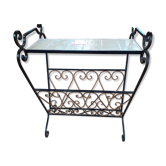 Tile and wrought iron magazine rack