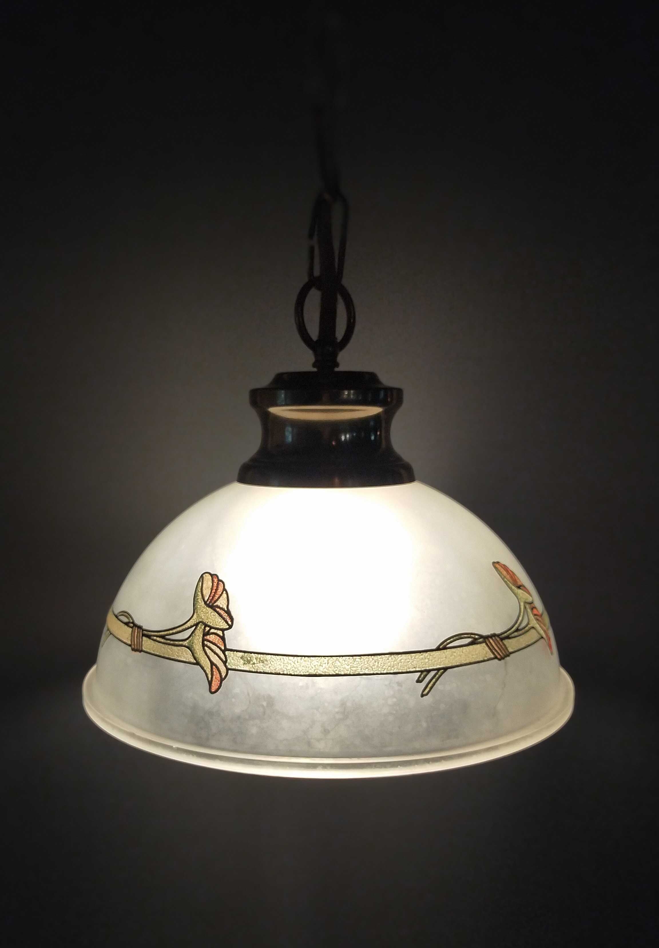 Art nouveau opaline pendant lamp