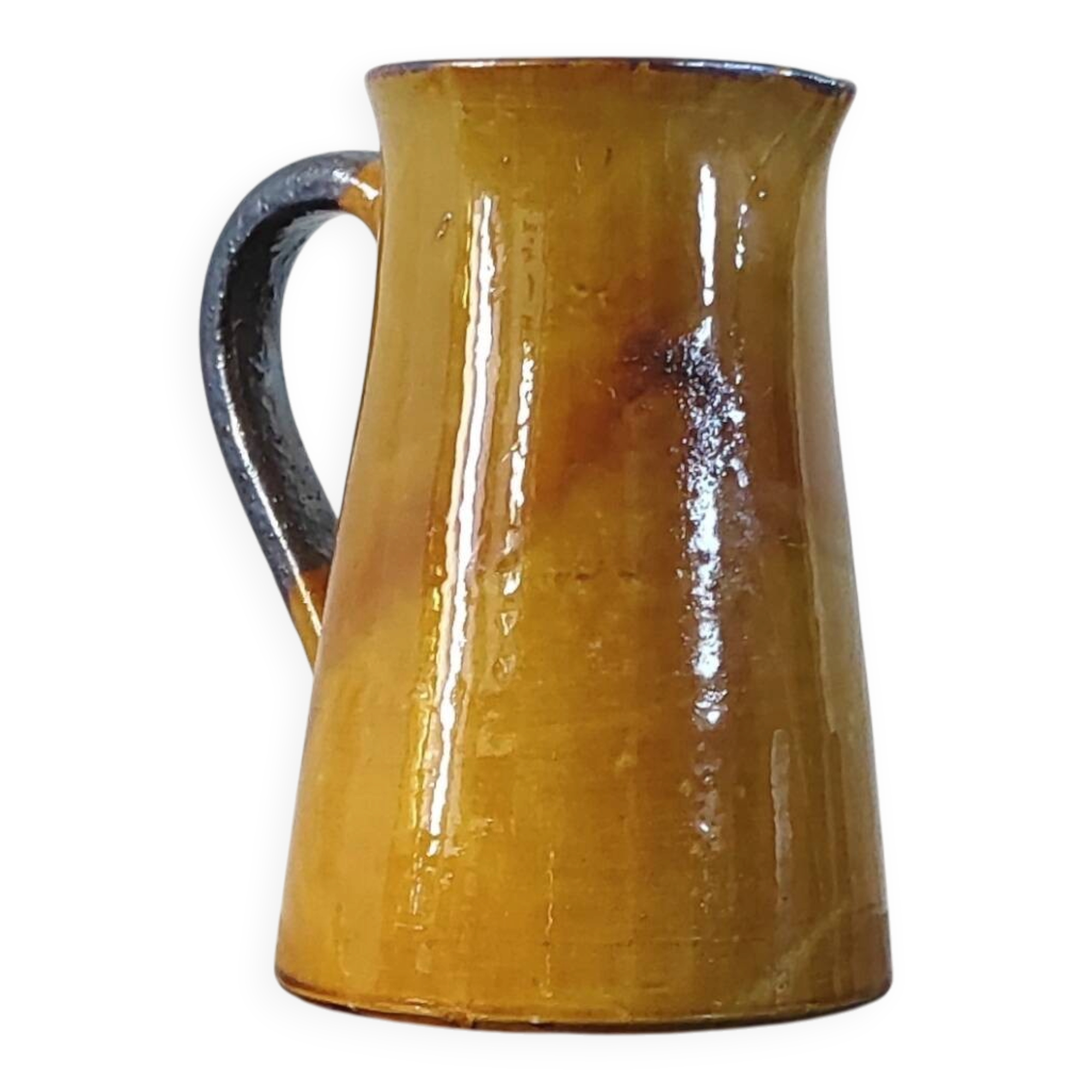 Vintage glazed terracotta pitcher