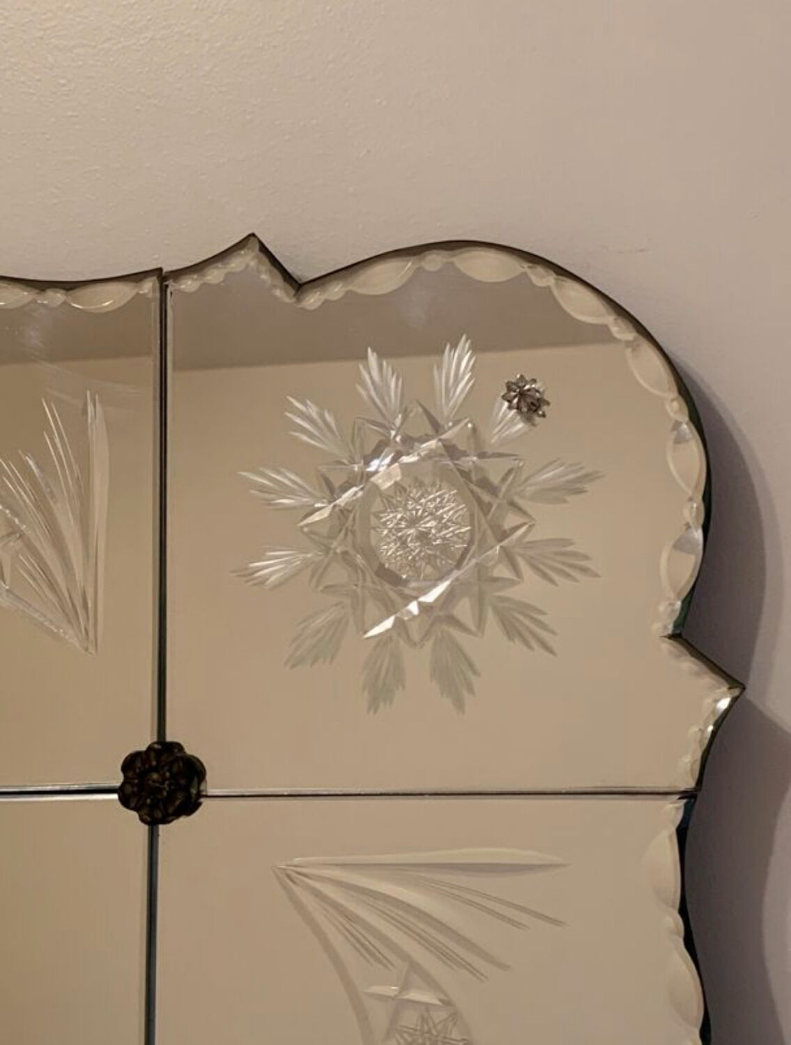 Large antique Art Deco Venetian mirror 203x100