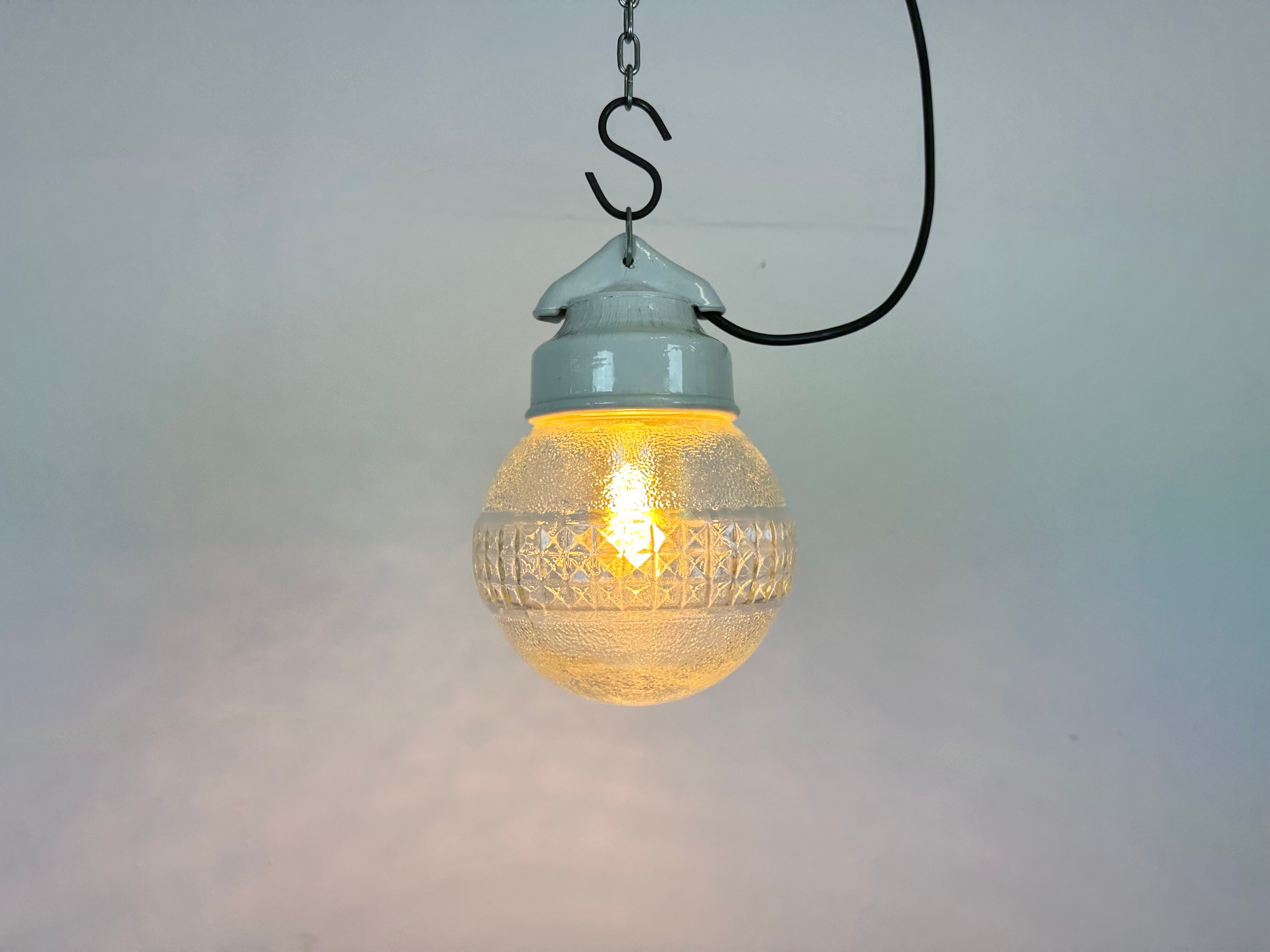 Vintage porcelain pendant light 1970s