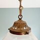 Art Deco pendant lamp in satin glass and bronze frame