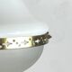 Suspension in white opaline glass and brass 1920 with a gilded brass chain.