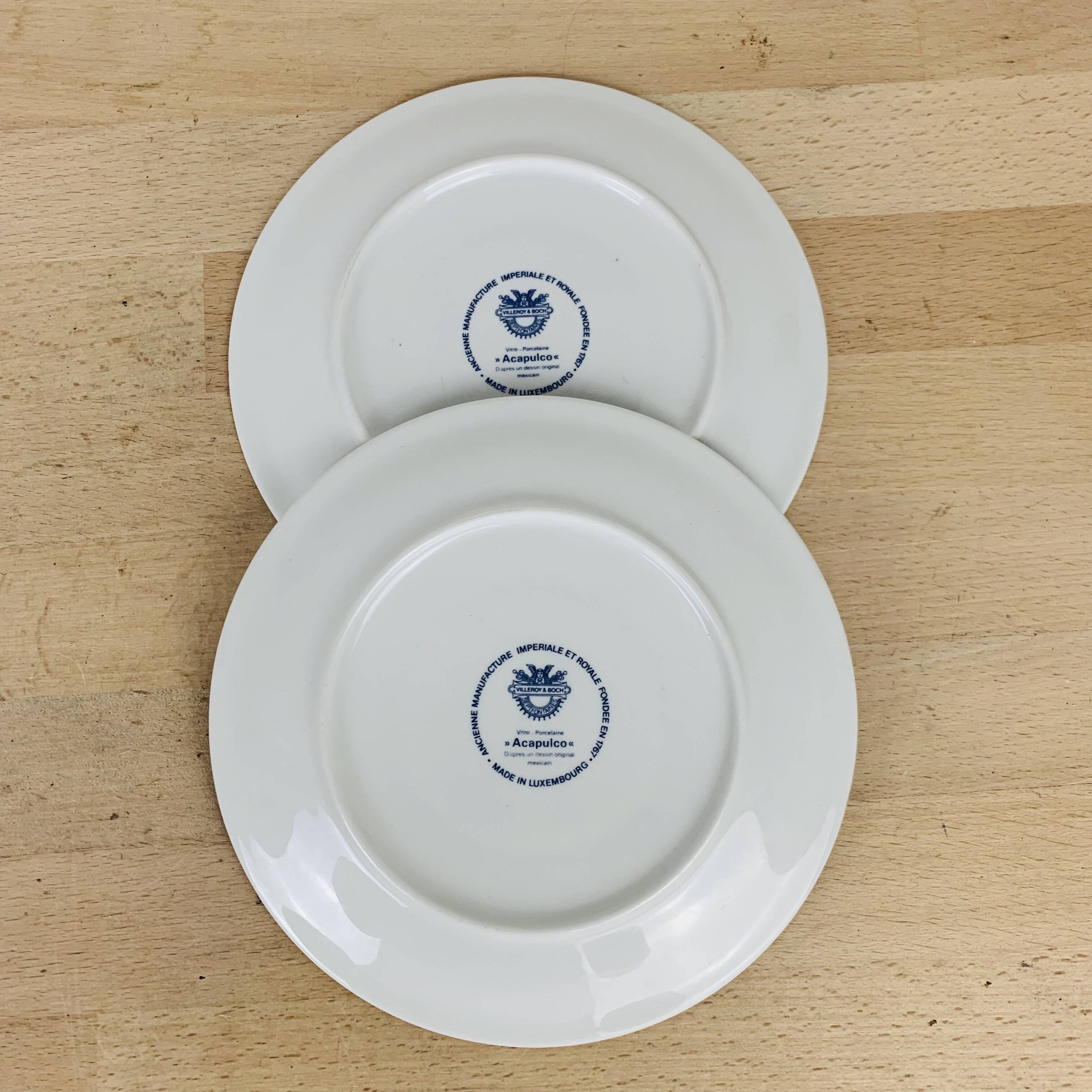 2 assiettes à dessert/soucoupes Acapulco Villeroy & Boch
