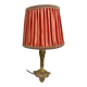 Vintage brass foot lamp with pleated lampshade