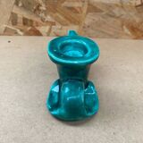 Antique vintage green ceramic candle holder
