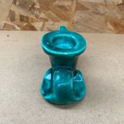 Ancien bougeoir céramique verte vintage