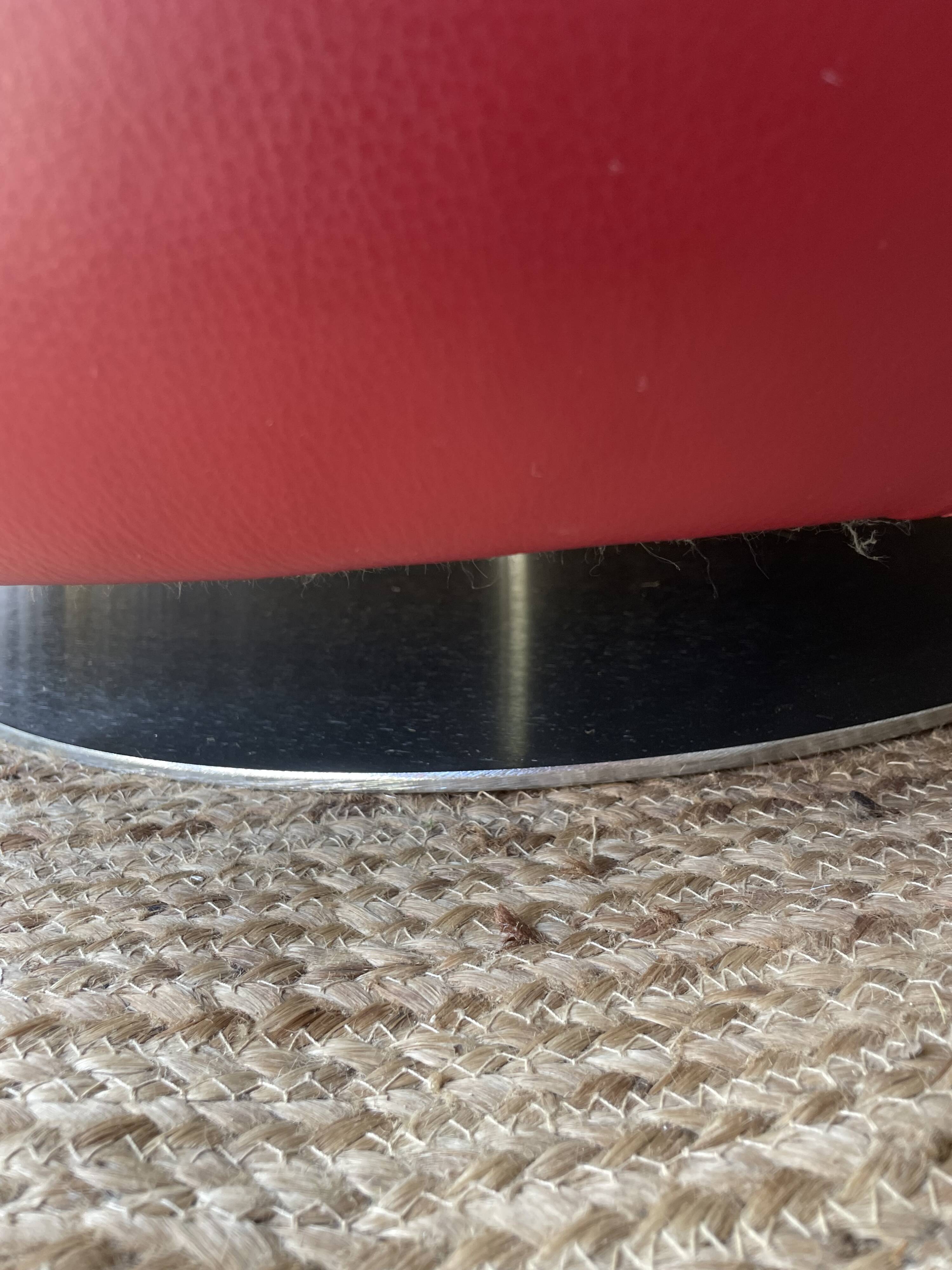 Curl armchair in red leather by Roche Bobois