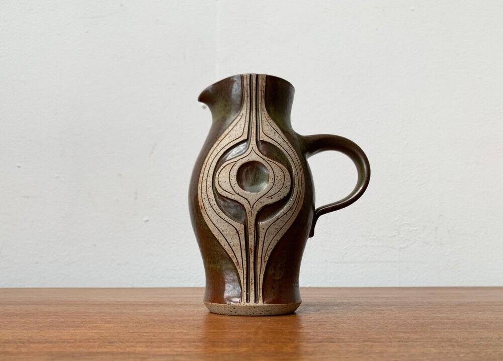 A studio pottery jug from the mid-century by Marianne Stark for Michael Andersen, Bornholm, 1960s.