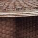 Round coffee table in braided cord and rattan, 1970.