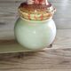 Vintage garlic pot in ceramic majolica – 1950s